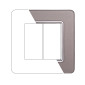 ETTROIT STARLIGHT PLACCA VETRO 2P SILVER - Mod. EV84206 - Compatibile con Vimar PLANA