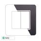 ETTROIT STARLIGHT PLACCA VETRO 2P ACCIAIO SCURO - Mod. EV84210 - Compatibile con Vimar PLANA