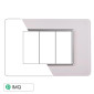 ETTROIT STARLIGHT PLACCA VETRO 3P BIANCO - Mod. EV84301 - Compatibile con Vimar PLANA