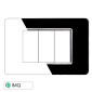 ETTROIT STARLIGHT PLACCA VETRO 3P NERO - Mod. EV84302 - Compatibile con Vimar PLANA
