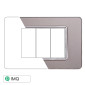 ETTROIT STARLIGHT PLACCA VETRO 3P SILVER - Mod. EV84306 - Compatibile con Vimar PLANA