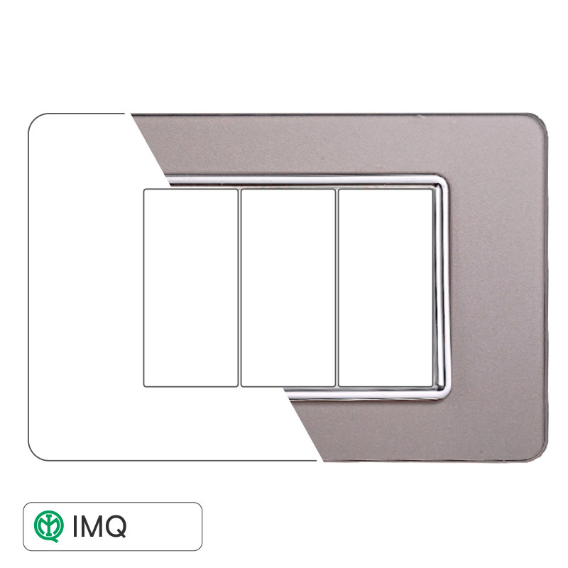 PLACCA VETRO 3P SILVER - modello EV84306
