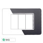 ETTROIT STARLIGHT PLACCA VETRO 3P ACCIAIO SCURO - Mod. EV84310 - Compatibile con Vimar PLANA