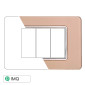 ETTROIT STARLIGHT PLACCA VETRO 3P ORO - Mod. EV84311 - Compatibile con Vimar PLANA