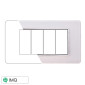ETTROIT STARLIGHT PLACCA VETRO 4P BIANCO - Mod. EV84401 - Compatibile con Vimar PLANA