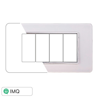 PLACCA VETRO 4P BIANCO - modello EV84401