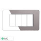 ETTROIT STARLIGHT PLACCA VETRO 4P SILVER - Mod. EV84406 - Compatibile con Vimar PLANA