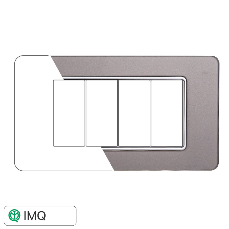 PLACCA VETRO 4P SILVER - modello EV84406
