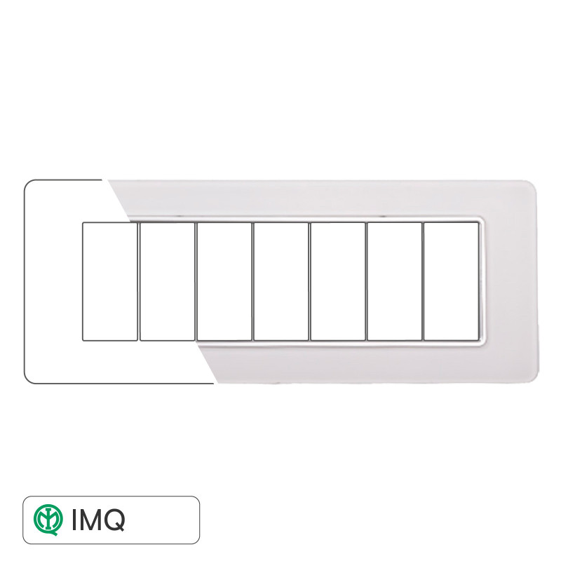 PLACCA VETRO 7P BIANCO - modello EV84601