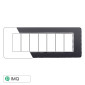 ETTROIT STARLIGHT PLACCA VETRO 7P ACCIAIO SCURO - Mod. EV84610 - Compatibile con Vimar PLANA
