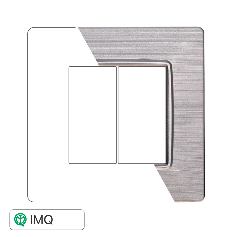 PLACCA 2P SILVER SATINATO - modello EV85215