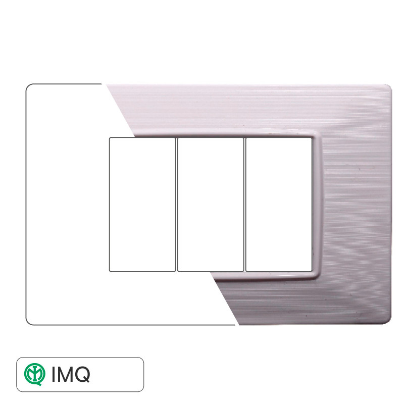 PLACCA 3P BIANCO SATINATO - modello EV85301