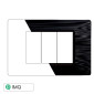 ETTROIT STARLIGHT PLACCA PLASTICA 3P NERO SATINATO - Mod. EV85314 - Compatibile con Vimar PLANA