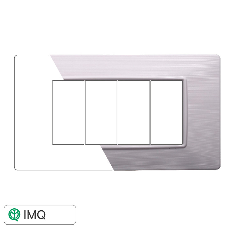 PLACCA 4P BIANCO SATINATO - modello EV85401