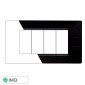 ETTROIT STARLIGHT PLACCA PLASTICA 4P NERO SATINATO - Mod. EV85414 - Compatibile con Vimar PLANA