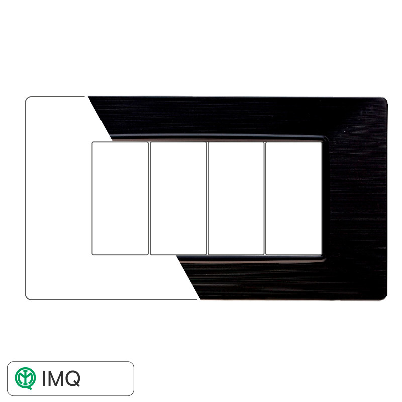 PLACCA 4P NERO SATINATO - modello EV85414