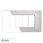 ETTROIT STARLIGHT PLACCA PLASTICA 4P SILVER SATINATO - Mod. EV85415 - Compatibile con Vimar PLANA