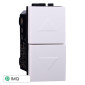 ETTROIT SPACE PULSANTE DOPPIO 1P+1P 16A - Mod. LB1202 - Compatibile con BTicino LIVING LIGHT / INTERNATIONAL