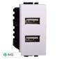 ETTROIT SPACE PRESA USB 2POSTI 2.1AMH - Mod. LB2402 - Compatibile con BTicino LIVING LIGHT / INTERNATIONAL