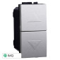 ETTROIT SPACE PULSANTE DOPPIO 1P+1P 16A - Mod. LG1202 - Compatibile con BTicino LIVING LIGHT / INTERNATIONAL