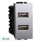 ETTROIT SPACE PRESA USB 2POSTI 2.1AMH - Mod. LG2402 - Compatibile con BTicino LIVING LIGHT / INTERNATIONAL