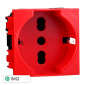 ETTROIT SPACE PRESA SCHUKO ROSSO 2P+T 16A - Nero - Mod. LN2116 - Compatibile con BTicino LIVING LIGHT / INTERNATIONAL