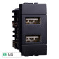 ETTROIT SPACE PRESA USB 2POSTI 2.1AMH - Mod. LN2402 - Compatibile con BTicino LIVING LIGHT / INTERNATIONAL