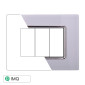 ETTROIT SPACE PLACCA VETRO 3P BIANCO - Mod. LN84301 - Compatibile con BTicino LIVING LIGHT / INTERNATIONAL