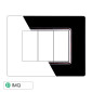 ETTROIT SPACE PLACCA VETRO 3P NERO - Mod. LN84302 - Compatibile con BTicino LIVING LIGHT / INTERNATIONAL