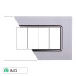 ETTROIT SPACE PLACCA VETRO 4P BIANCO - Mod. LN84401 - Compatibile con BTicino LIVING LIGHT / INTERNATIONAL