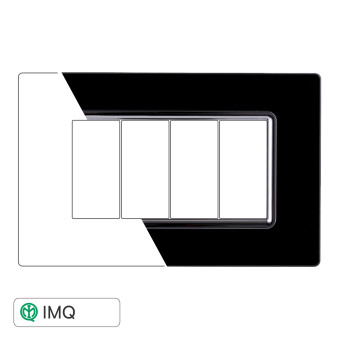 PLACCA VETRO 4P NERO - modello LN84402