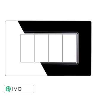 PLACCA VETRO 4P NERO - modello LN84402