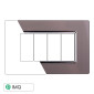 ETTROIT SPACE PLACCA VETRO 4P SILVER - Mod. LN84406 - Compatibile con BTicino LIVING LIGHT / INTERNATIONAL