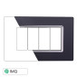 ETTROIT SPACE PLACCA VETRO 4P ACCIAIO SCURO - Mod. LN84410 - Compatibile con BTicino LIVING LIGHT / INTERNATIONAL