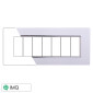 ETTROIT SPACE PLACCA VETRO 7P BIANCO - Mod. LN84701 - Compatibile con BTicino LIVING LIGHT / INTERNATIONAL
