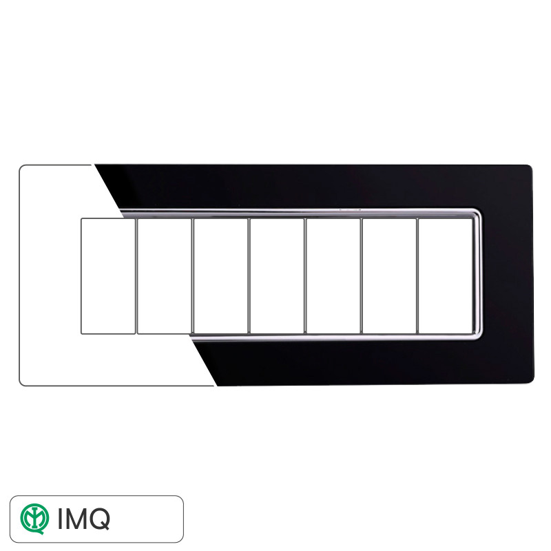 PLACCA VETRO 7P NERO - modello LN84702