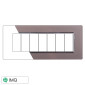 ETTROIT SPACE PLACCA VETRO 7P SILVER - Mod. LN84706 - Compatibile con BTicino LIVING LIGHT / INTERNATIONAL