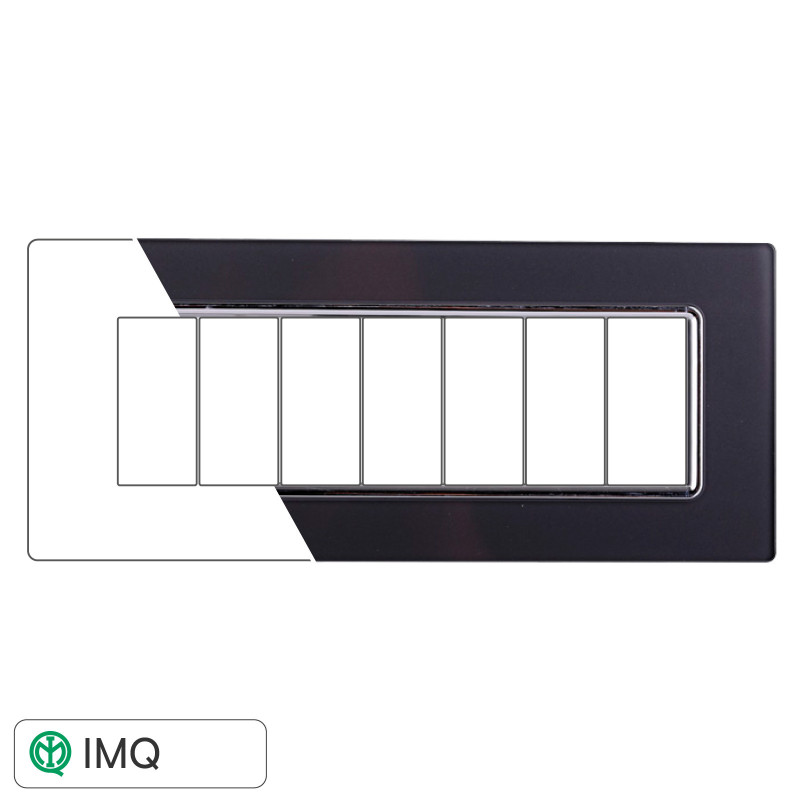 PLACCA VETRO 7P ACCIAIO SCURO - modello LN84710