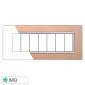 ETTROIT SPACE PLACCA VETRO 7P ORO - Mod. LN84711 - Compatibile con BTicino LIVING LIGHT / INTERNATIONAL