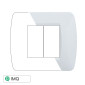 ETTROIT SPACE PLACCA PLASTICA 2P BIANCO SATINATO - Mod. LN85201 - Compatibile con BTicino LIVING LIGHT / INTERNATIONAL
