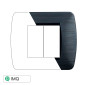 ETTROIT SPACE PLACCA PLASTICA 2P NERO SATINATO - Mod. LN85214 - Compatibile con BTicino LIVING LIGHT / INTERNATIONAL