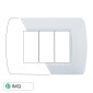 ETTROIT SPACE PLACCA PLASTICA 3P BIANCO SATINATO - Mod. LN85301 - Compatibile con BTicino LIVING LIGHT / INTERNATIONAL