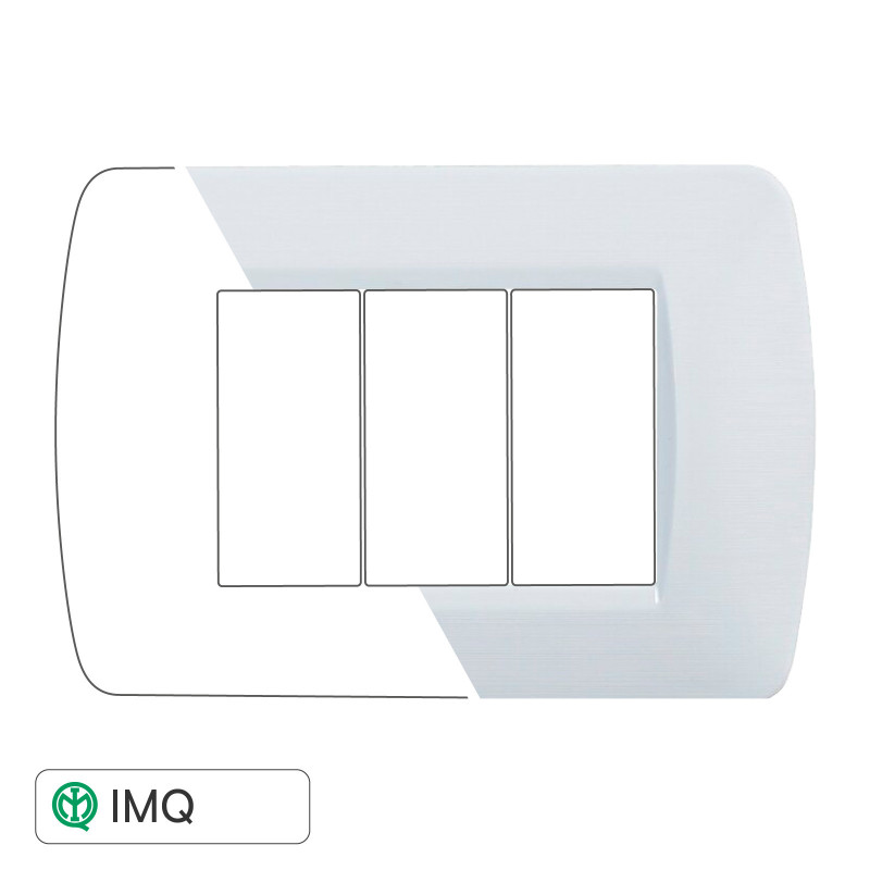 PLACCA 3P BIANCO SATINATO - modello LN85301