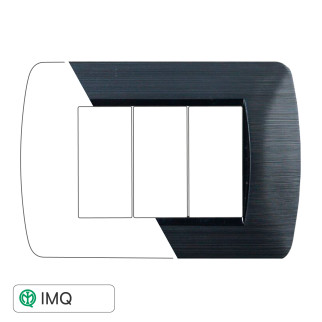 PLACCA 3P NERO SATINATO - modello LN85314