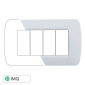 ETTROIT SPACE PLACCA PLASTICA 4P BIANCO SATINATO - Mod. LN85401 - Compatibile con BTicino LIVING LIGHT / INTERNATIONAL