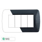 ETTROIT SPACE PLACCA PLASTICA 4P NERO SATINATO - Mod. LN85414 - Compatibile con BTicino LIVING LIGHT / INTERNATIONAL