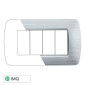 ETTROIT SPACE PLACCA PLASTICA 4P SILVER SATINATO - Mod. LN85415 - Compatibile con BTicino LIVING LIGHT / INTERNATIONAL