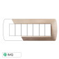 ETTROIT SPACE PLACCA PLASTICA 7P ORO SATINATO - Mod. LN85711 - Compatibile con BTicino LIVING LIGHT / INTERNATIONAL