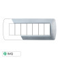 ETTROIT SPACE PLACCA PLASTICA 7P SILVER SATINATO - Mod. LN85715 - Compatibile con BTicino LIVING LIGHT / INTERNATIONAL