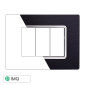 ETTROIT SPACE PLACCA ALLUMINIO 3P NERO - Mod. LN86302 - Compatibile con BTicino LIVING LIGHT / INTERNATIONAL